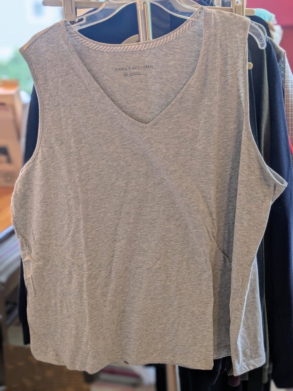 Carole Hochman Grey 100% Cotton Pajama Tank Top - New Without Tags